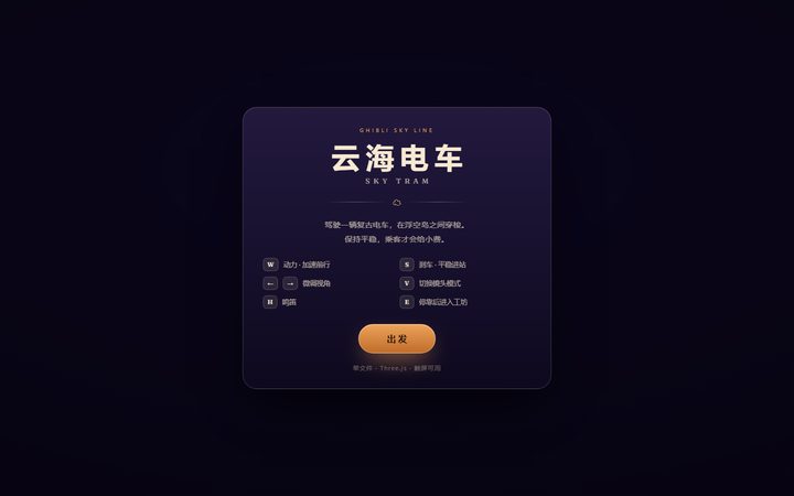 DeepSeek V4.1 Flash 生成的云海电车游戏